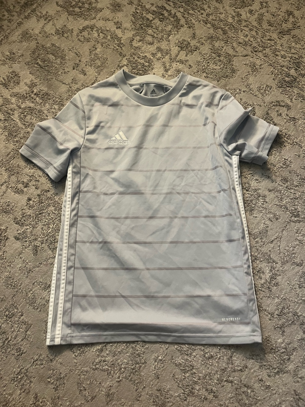 adidas Men’s Light Gray Short Sleeve Soccer Jersey